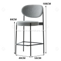 Faux leather cotton line Verpan bar stool